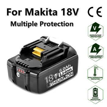 100% Оригинальный Аккумулятор Makita 18V 5000mAh для Электроинструментов Makita со светодиодной литий-ионной Заменой LXT BL1860B BL1860 BL1850