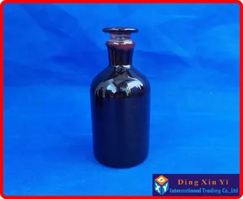 (2 шт./лот) 250 мл узкогорлая янтарная лабораторная бутылка с притертой стеклянной пробкой, 250 мл узкогорлая бутылка для реактивов