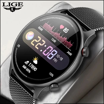 2022 LIGE Мужские и женские Умные часы Bluetooth, Водонепроницаемый Спортивный фитнес-трекер, смарт-часы, Мужской браслет для iPhone Android