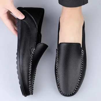 2023 высококачественная весенняя обувь Doudou с низким берцем, повседневная мужская обувь с круглым носком, новые лоферы, модная повседневная мужская обувь