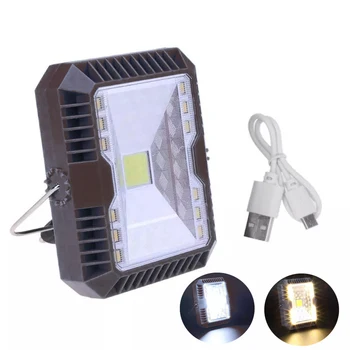 3 Режима Солнечный светодиодный прожектор Аварийный Открытый фонарь для кемпинга USB Перезаряжаемая Портативная лампа для палатки