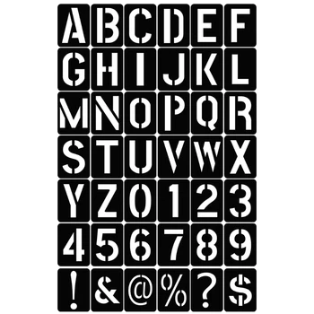 42 шт. Трафареты с буквами Алфавита Пластиковый шаблон для рисования цифр Алфавита Многоразового использования