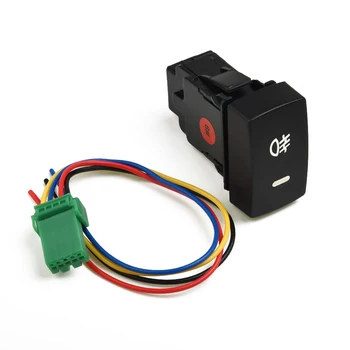 5-контактный зеленый светодиодный автомобильный кнопочный выключатель противотуманных фар 23*43 * 60 мм с проводом для Honda Civic Auto Lamp On-off Аксессуары
