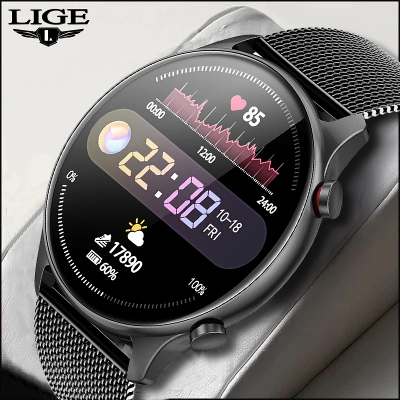2022 LIGE Мужские и женские Умные часы Bluetooth, Водонепроницаемый Спортивный фитнес-трекер, смарт-часы, Мужской браслет для iPhone Android