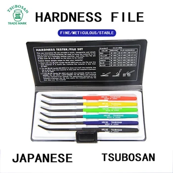 6 шт./компл., ручной твердомер TSUBOSAN Премиум-класса, ручки для напильников для легкой переносимости, набор стальных напильников, шлифовальный инструмент