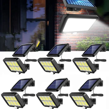 6 шт. светодиодные уличные Солнечные настенные светильники с разделением, водонепроницаемые садовые лампы с датчиком движения, уличные светильники для сада, охранная стена гаража
