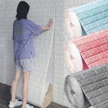 70 см * 1 м 3D Наклейка на стену с кирпичным рисунком, Самоклеящаяся панель, водонепроницаемые обои для гостиной, Украшение дома