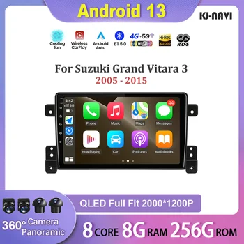 Android 13 для Suzuki Grand Vitara 3 2005-2015, автомобильный радиоприемник, мультимедийный видеоплеер, Навигация Carplay, Стерео, GPS Без 2din 2 din