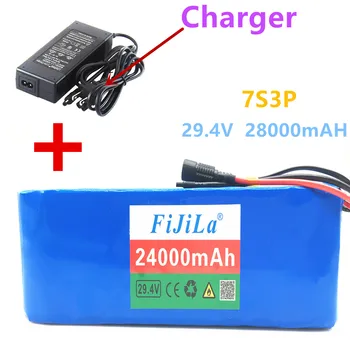 Batterie Li-ion 7S3P 24V 29.4V 24ah, Avec BMS 20a équilibré, Pour Vélo électrique, Scooter, Fauteuil Roulant, Avec Chargeur 2a