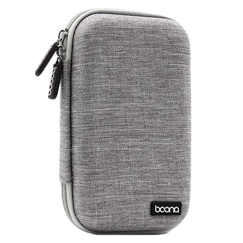 BOONA Портативный ящик для хранения, Водонепроницаемая сумка для хранения 2,5-дюймового мобильного жесткого диска, источника питания, USB-накопителя, гарнитуры для передачи данных, Серый