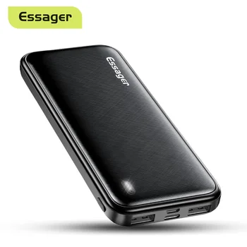 Essager 10000 мАч USB Power Bank Тонкий 10000 мАч Power Bank Портативное Внешнее Зарядное Устройство Для iPhone Xiaomi mi PoverBank
