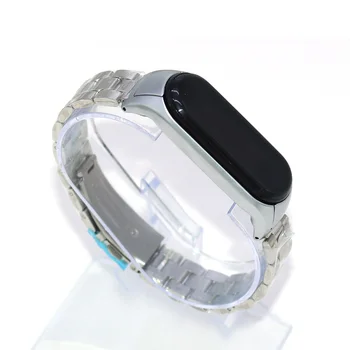 Forwelleny браслет из нержавеющей стали ремешок для Mi Band 6 5 Металлический браслет с 3 бусинками смарт-ремешок для часов