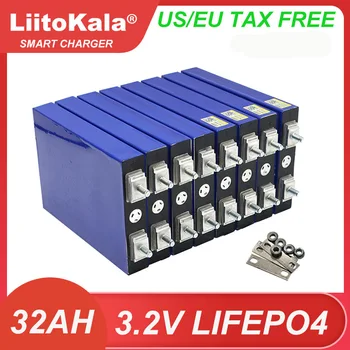 LiitoKala 3,2 V 30Ah Lifepo4 Батареи 4S 12,8 V 24V Литий Железо Фосфатный Аккумулятор Солнечный Мотоцикл Электромобиль Шпилька