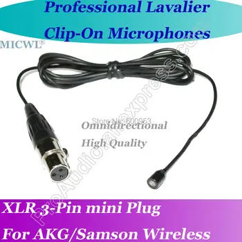 MICWL xlr mini 3Pin Всенаправленный микрофон Lavalier para с лацканами для AKG Samson Gemini Wireless A6T-3P