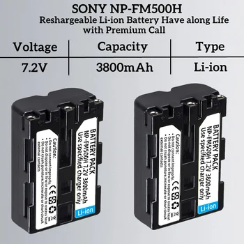 NP-FM500H1pacote сменный аккумулятор3800 мАч для sony alpha a57/a58/a65/a68/a77/a99/a100/a200/a300/a500 совместим с оригиналом