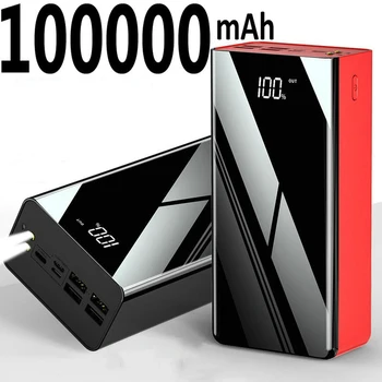 Power Bank 100000mAh Портативный Повербанк для быстрой зарядки мобильного телефона, внешнее зарядное устройство Powerbank 100000 mAh для Xiaomi Mi