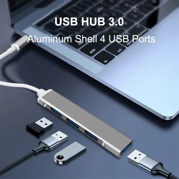 USB C Концентратор 3,0 Type C 3,1 4 Порта Мультиразветвитель Адаптер Док-станция Разветвитель для Xiaomi Huawei iPhone 13 MacBook Аксессуары