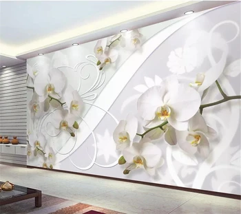 wellyu Обои на заказ papel de parede Красивый европейский стиль с рисунком орхидеи ТВ фон стены behang papel tapiz