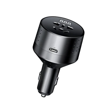 Автомобильное Зарядное устройство Передача Нескольких Портов USB Зарядное Устройство Конвертер Мощность Инвертор 12 В/24 В до 110 В/220 В 100 Вт Дисплей Напряжения Usb c для iPhone