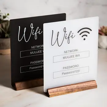 Акриловая Зеркальная наклейка с надписью WiFi для общественных мест, домашних магазинов, Указывающая учетную запись и пароль, таблички с уведомлениями о Wi-Fi