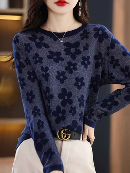 Весенний новый кардиган 2023, Женский пуловер, свитер с круглым вырезом, кружевной выдолбленный тонкий вязаный топ, одежда