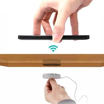 Встроенное беспроводное зарядное устройство для iPhone11 Pro Max X 8 Plus Xiaomi Скрытая Мебель для рабочего стола Скрытая беспроводная зарядная панель Samsung