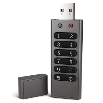Защищенный USB-накопитель, Volkcam 32GB Зашифрованный USB флэш-накопитель Аппаратный пароль Карта памяти с клавиатурой U-диск Флэш