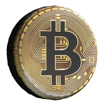 Золотой Чехол для запасного колеса Bitcoin BTC Универсальный для Криптовалюты Crypto Currency 14 