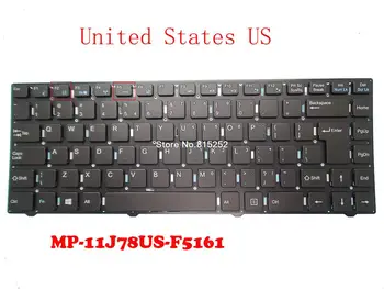 Клавиатура для ноутбука Shuttle MP-11J78US-F5161 82R-14A040-4015 11J7F5161USL-A на английском, американском, без рамки, Черная, Новая