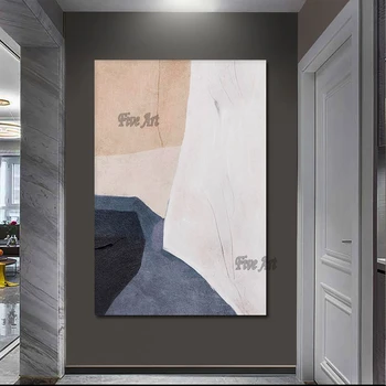 Крупное качественное Художественное произведение, 2 Предмета, Холст, Настенное искусство, Простая абстрактная картина, Украшение дома без рамки, Картина для ресторана