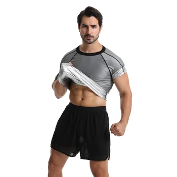 Мужская майка для тренировок в сауне, мужская облегающая спортивная рубашка, Универсальный формирователь Тела для Фитнеса
