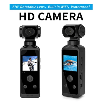 Новая Карманная видеокамера 4K 1080P HD Cam с 1,3-дюймовым ЖК-экраном с возможностью поворота на 270 °, Wi-Fi Мини-камера с водонепроницаемым корпусом, видеокамеры для движения
