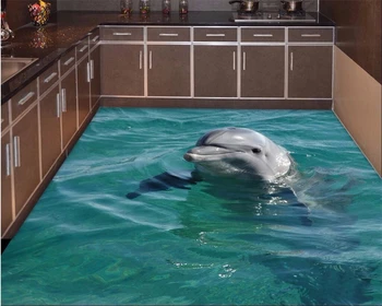 Обои на заказ Beibehang фото 3d прекрасные дельфины подводный мир гостиной пол в ванной самоклеящаяся фреска