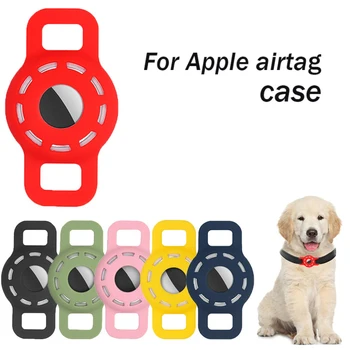 Ошейник для домашних животных Apple Airtag, Ремешок для собак и Кошек, Регулируемый Рукав, Подходящие Воздушные Бирки, Силиконовый защитный чехол От Царапин Для воздушных меток