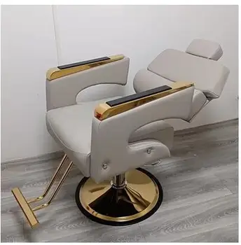 Парикмахерское кресло для парикмахерской, специальное сетчатое красное парикмахерское кресло, кресло для глажки, кресло для окрашивания, вращающееся кресло для стрижки волос