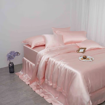 Постельное белье из шелка тутового цвета 28 мм, комплект простыней для 2 спален, комплект постельного белья, пододеяльник