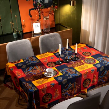 Прямоугольный стол в этническом стиле для ресторана, журнальный столик, коврик для стола и покрывающая ткань