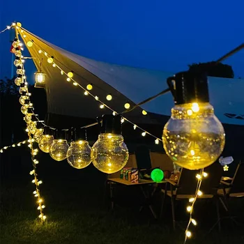 Светодиодная лампа-глобус Наружный Струнный светильник Батарея Шаровые Фонари Гирлянда Струнная Фея Рождество Свадьба Вечеринка в саду для подвесного кемпинга