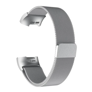 Совместимые часы Fitbit Charge с 3/4 ремешками для женщин и мужчин, сетчатый магнитный металлический ремешок из нержавеющей стали, длина 190 мм, длина 220 мм