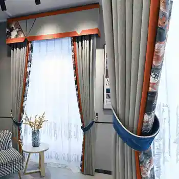 Современные шторы для гостиной, столовой, спальни, Простая тюлевая занавеска на окно, Роскошная атмосфера в китайском стиле, Готовая мода