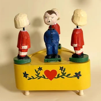Старинные западногерманские куклы, музыкальная шкатулка Bluetooth, пара, целующаяся карусель, рабочее Украшение для Дома, Подарок на День Святого Валентина