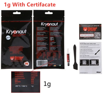 Термопаста Grizzly Kryonaut 1g для процессора AMD Intel, радиатор, вентилятор, Компаундное охлаждение, термопаста, кулер, термопаста