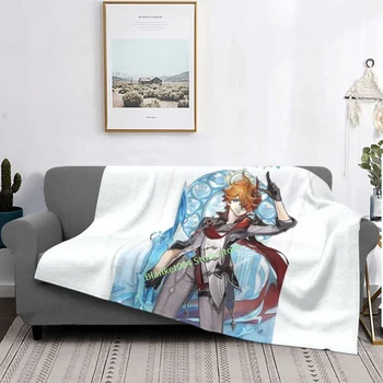 Ударопрочное одеяло Childe Genshin с 3D принтом, декоративное одеяло для спальни, рождественский подарок для детей и взрослых