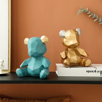 Фигурки животных из смолы, милые фигурки плюшевого мишки, украшения для домашнего декора, скульптура медведя, украшение рабочего стола для домашнего офиса, подарок