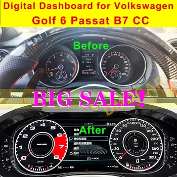 Цифровая Приборная панель Виртуальная Приборная панель кабины ЖК-Спидометр для Volkswagen VW Golf 6 Passat B6 B7 CC Scirocco